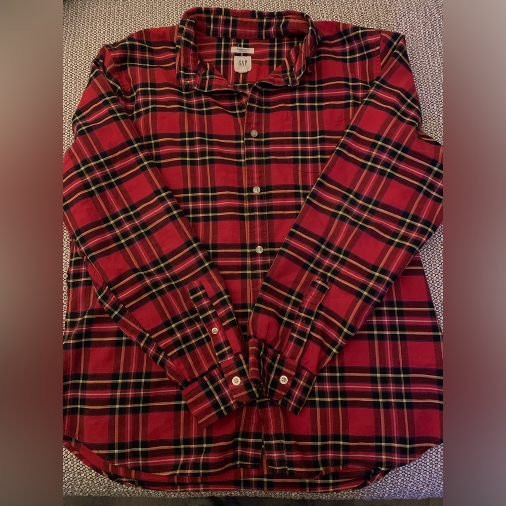 GAP mens plaid button down